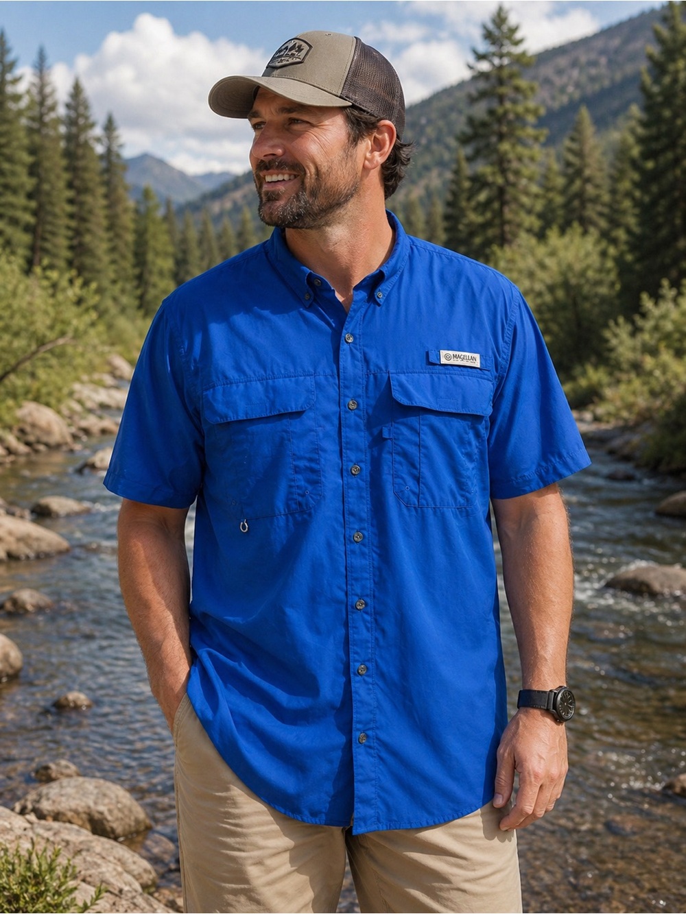 Magellan Outdoors Gorpcore Sporty Moisture-wicking Fish Gear Shirt 2XL